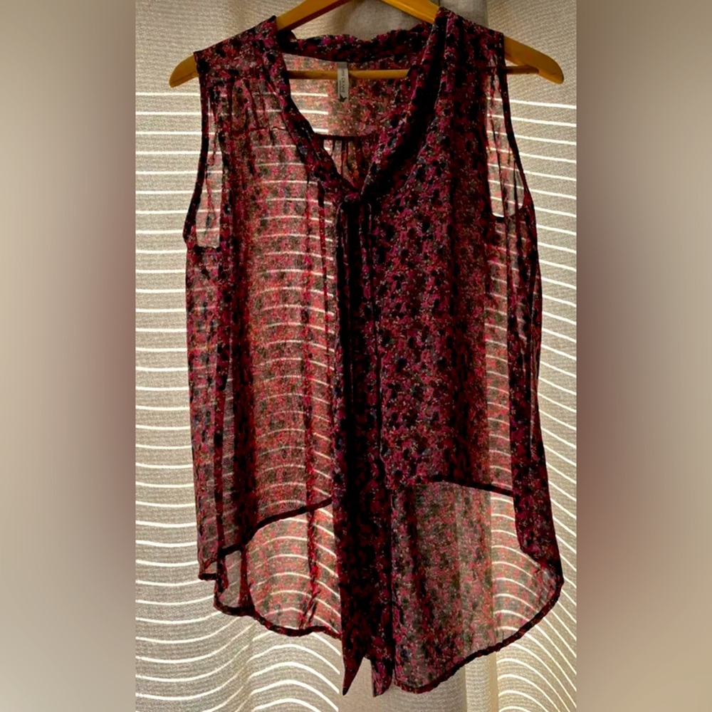 Paper Crane sheer floral shirt